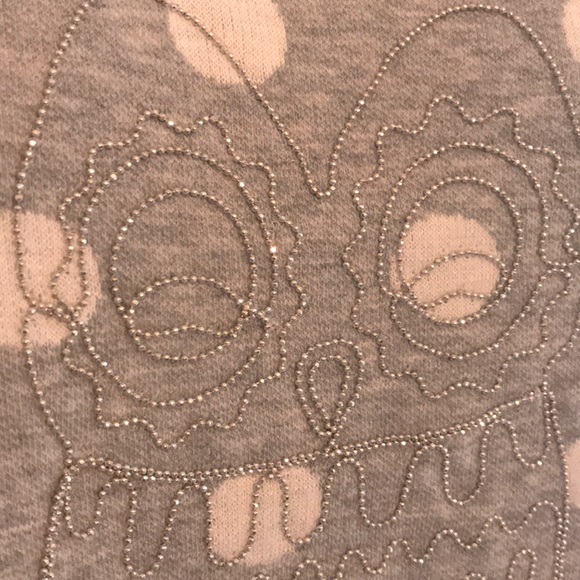 POLKA DOT GRAY SWEATSHIRT with Owl Detail Size M - Picture 8 of 14